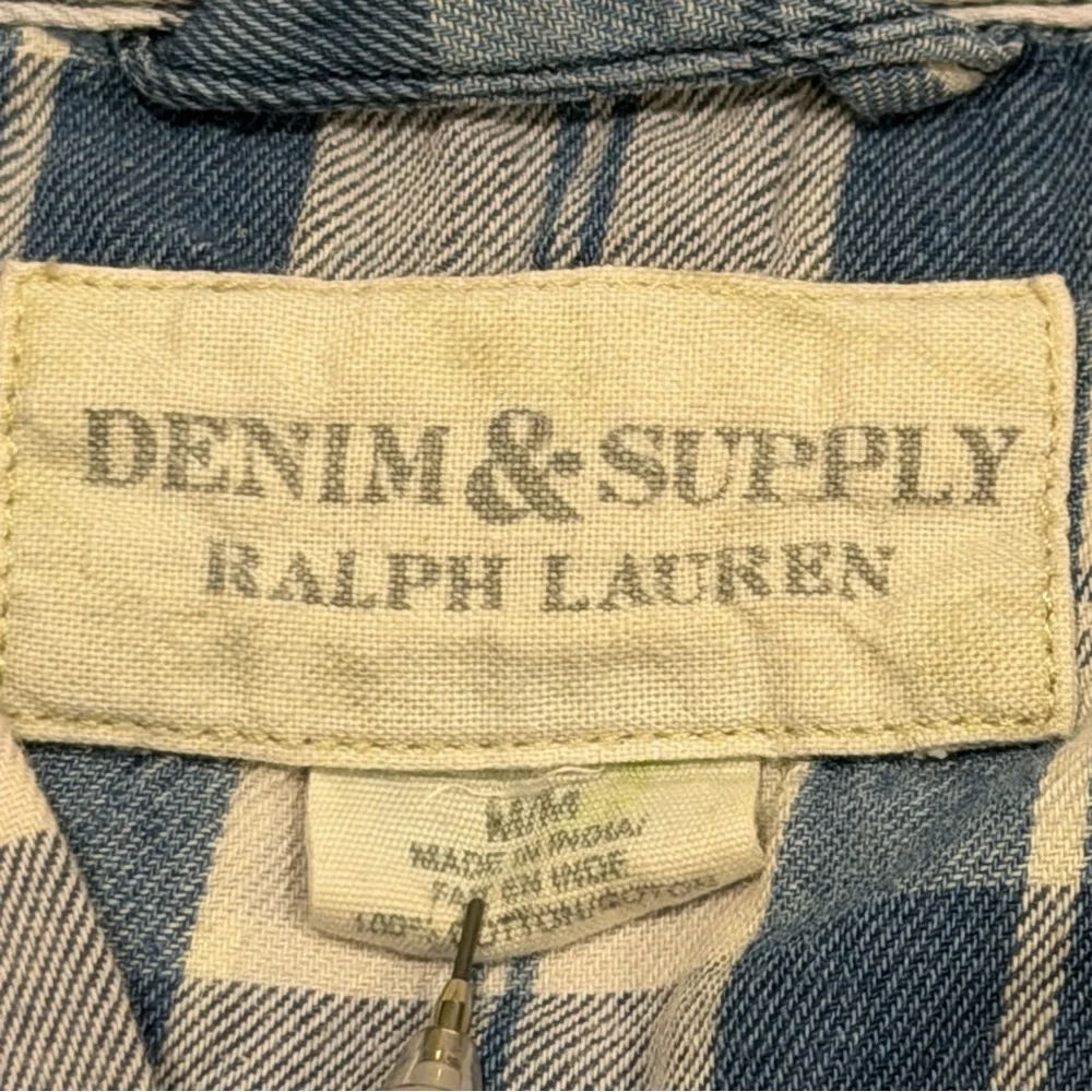 Denim & Supply Ralph Lauren Shirt Mens Medium Blue Plaid Long Sleeve